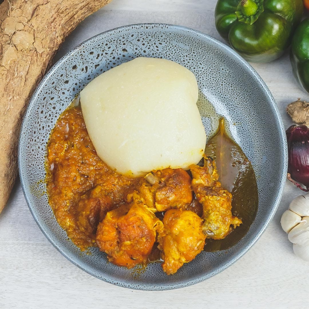 Fufu & Nigerian Chicken Stew via @eatahfood