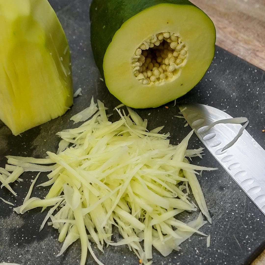 shredded pawpaw