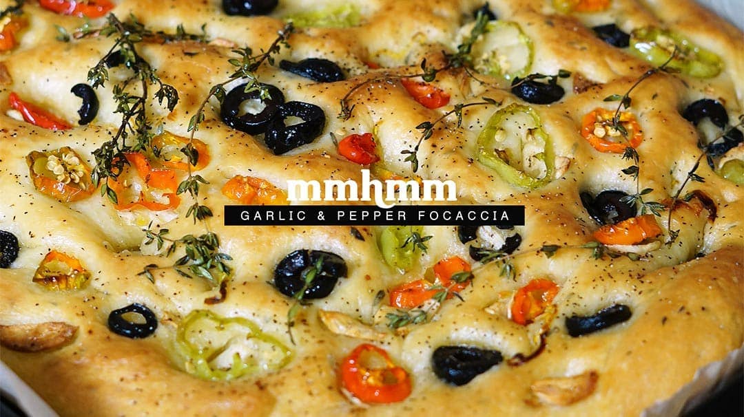 garlic & pepper focaccia