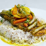 Steamed Spiced Salmon With Coconut Rice
