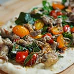 rosemary flatbread with sauteed veggies