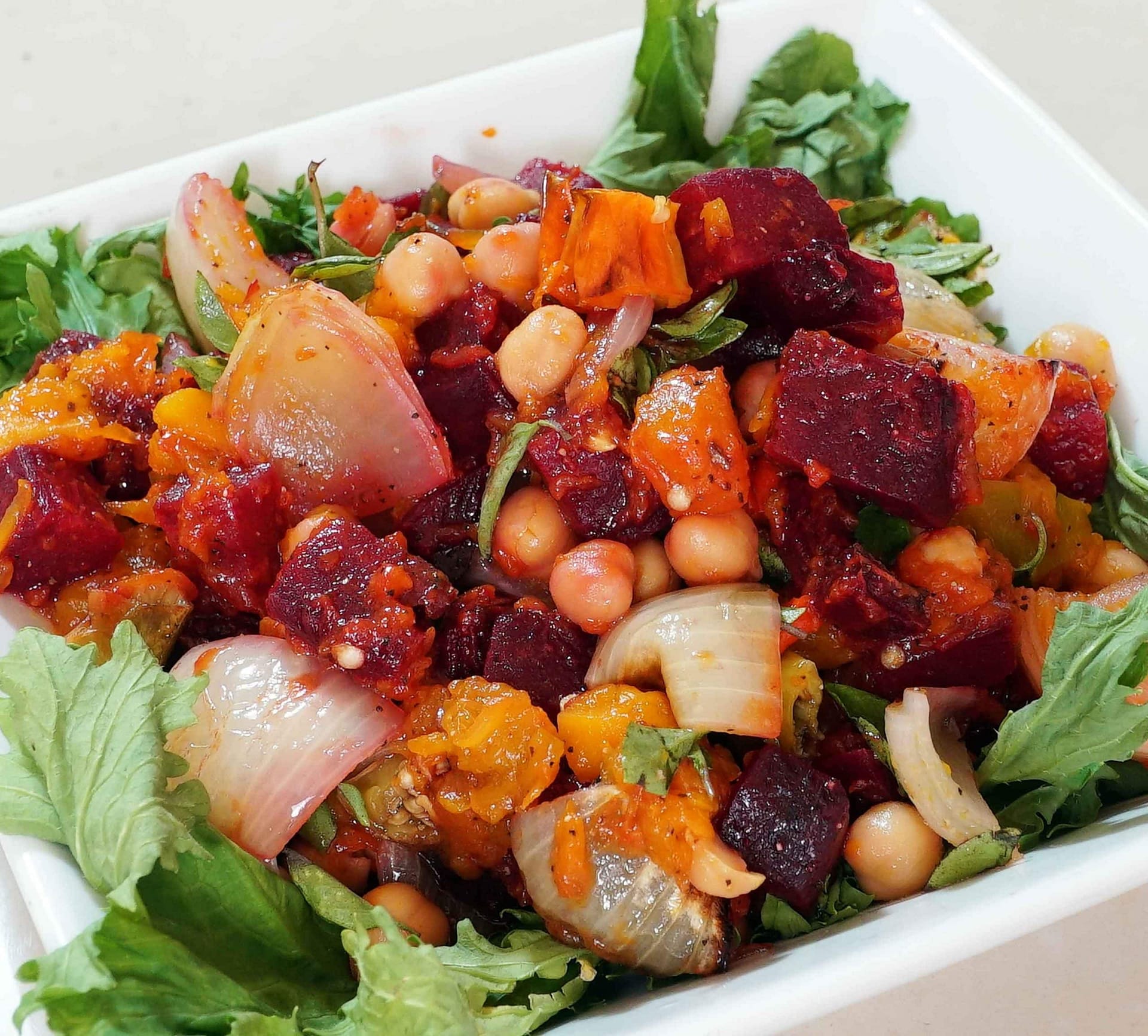 Roasted Veg & Channa Salad via @eatahfood